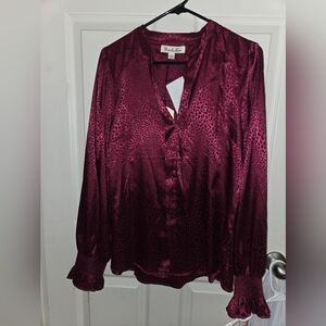Plum/Burgundy Satin Blouse